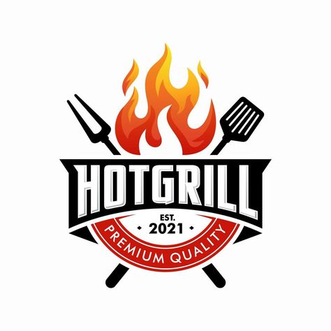 Grill Kiosk Design, Barbecue Restaurant Logo, Grill Restaurant Logo Design Ideas, Barbecue Logo Design, Grill Logo Design Ideas, Bbq Logo Design Ideas, Bbq Restaurant Logo, Bonfire Restaurant, Grill Restaurant Design