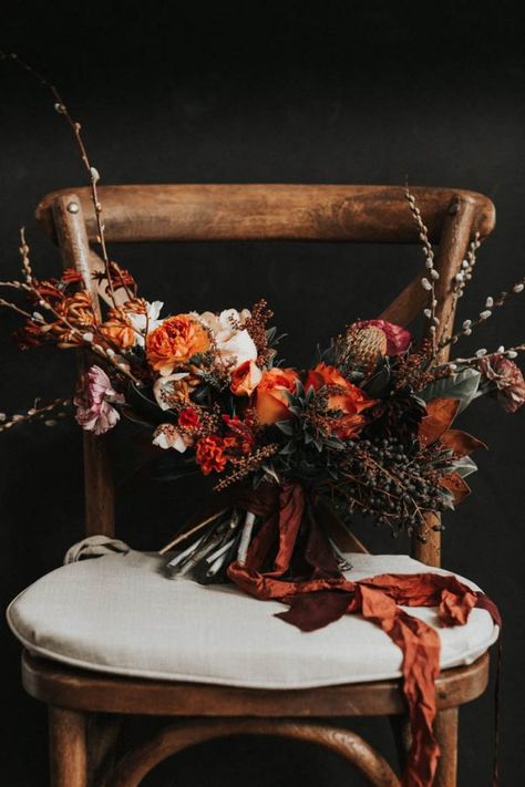 Burnt Orange Weddings, Winter Wedding Bouquet, Yosemite Wedding, Rustic Wedding Bouquet, Fall Wedding Flowers, Theme Color, Wedding Inspiration Fall, Junebug Weddings, Romantic Weddings