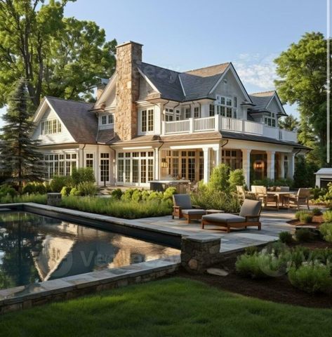 Huge Lake House, Natural Home Exterior, European House Aesthetic, Costal House Exteriors, House Inspo Exterior, Haus Aesthetic, Old Money Homes, Big Cottage House, Country Lake House