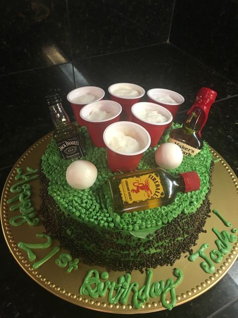 21st birthday cake Boyfriend Birthday Ideas 21, 21st Birthday Cake For Guys Simple, 21 Birthday Cake Funny, 21st Birthday Cake For Guys Turning 21, 20th Birthday Cake For Guys, Funny 21st Birthday Cake, Beer Pong Cake, 21st Birthday Cake Ideas, 21st Birthday Cake For Guys