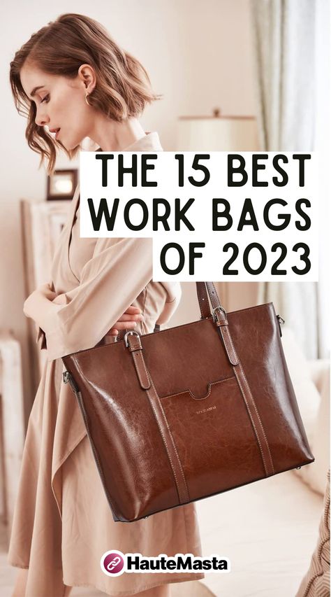 Are you tired of carrying around a drab and boring work bag? Look no further than our list of the 15 best work bags of 2023. From sleek leather to trendy backpacks, we've got your style and functionality needs covered. Shop now and take your work wardrobe to the next level! Don't miss out on these must-have accessories for the modern professional. Add some personality to your daily commute and make a statement with one of these top-rated bags. Backpack Work Women, Work Purses Professional, Professional Laptop Bag Woman, Professional Backpack Women, Professional Bags For Women, Office Bags For Women To Work, Trendy Bags 2023, Computer Bags For Women, Womens Work Tote