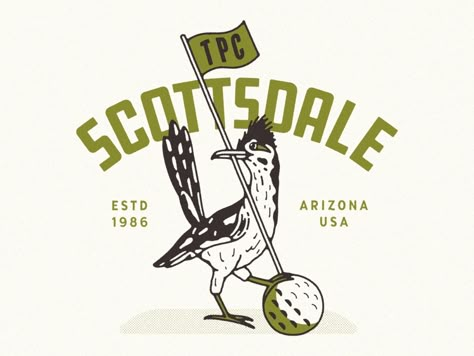 TPC Scottsdale Merch by Mark Johnston on Dribbble Current Graphic Design Trends, Character Logo Design, Golf Logo Design, Stylized Character, Character Logo, Golf Logo, Golf Brands, Brand Concept, Graphic Design Trends