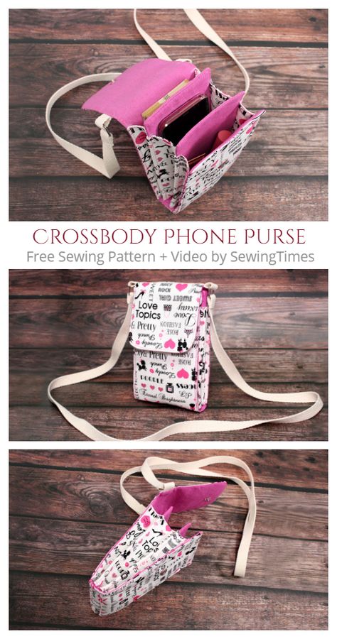 DIY Fabric Crossbody Phone Purse Bag Free Sewing Pattern + Video | Fabric Art DIY Diy Sewn Lanyard, Cross Body Phone Bag Pattern Free, Cell Phone Wallet Pattern Free, Purses To Sew Free Pattern, Free Cell Phone Purse Pattern, Free Cross Body Bag Pattern Free Sewing, Cell Phone Purse Pattern Free, Small Purse Pattern Free, Crossbody Cell Phone Purse Pattern Free