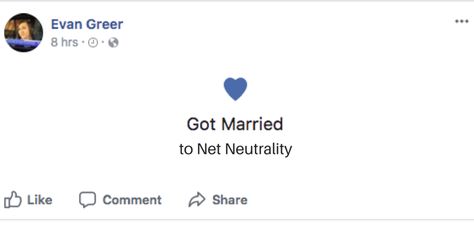 Change your Facebook relationship status to "Married" to save net neutrality Facebook Relationship Status, In A Relationship Status Facebook, Net Neutrality, From Where I Stand, Relationship Status, You Changed, Got Married, Books