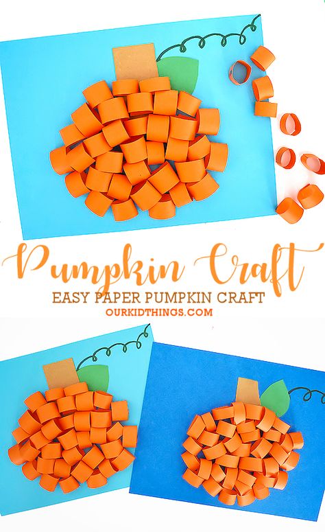 Pumpkin Craft Kindergarten, Autumn Homeschool, Pumpkins Kindergarten, Paper Pumpkin Craft, Pumpkin Craft, Fun Fall Crafts, October 3rd, Fall Stuff, Craft Kids