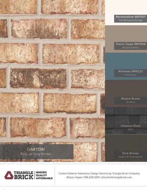 Why Triangle Brick? | Award-Winning Brick Manufacturer Orange Brick House Exterior, Brick Exterior Colors Schemes, Brick House Exterior Colors Schemes, Triangle Brick, Orange Brick Houses, Brown Brick Houses, Brick House Colors, Paint Color Combinations, Brown Brick