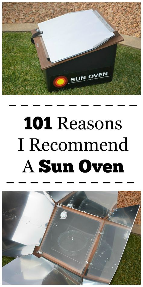 If you have sunshine you can use a solar Sun Oven every day of the year! Save on utilities and cook outside! Sun Oven Recipes, Wonder Oven, Solar Oven Recipe, Solar Oven Diy, Sun Oven, Oven Diy, Provident Living, Solar Cooking, Solar Cooker