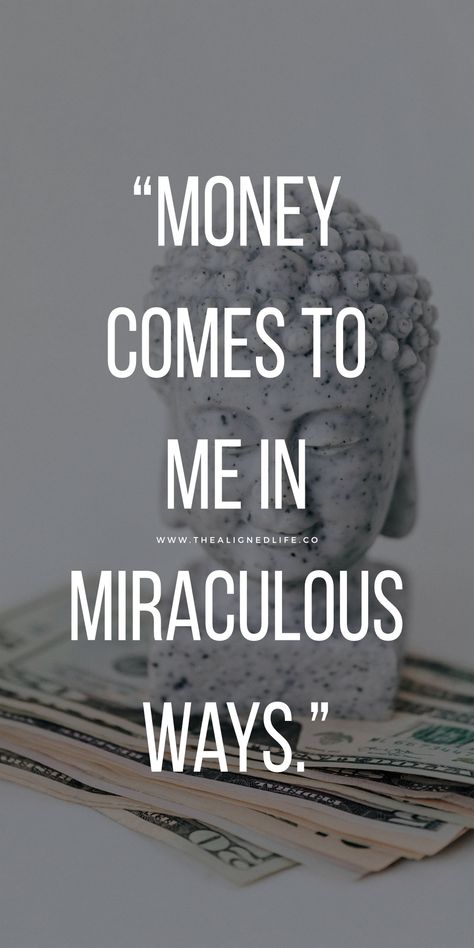 Money Comes To Me In Miraculous Ways | 50+ Of The Most Powerful Money Affirmations Ever | Need some more abundance? Wealth? Financial gain? These 7 affirmations are some of the most POWERFUL ever. Click through to read them & start manifesting more money into your life ASAP! | thealignedlife.co | Follow me everywhere for more @thealignedlife | money manifestation tips Abundance In Money, Abundance Of Money Images, Money Flows To Me From Multiple Sources, 1 Million Pounds Bank Balance, Attracting Money Affirmations, 1000000 Dollars Money Bank Account, Instant Money Manifestation, How To Manifest Money, Lots Of Money Aesthetic