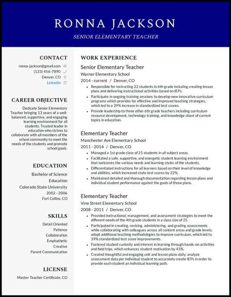 Application Letter For Teacher, Elementary Teacher Resume, Teacher Resume Examples, Prek Teacher, Education Resume, Resume Help, Teachers Aide, Resume Words, Teacher Resume