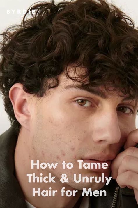 How to Tame Thick & Unruly Hair for Men How To Style Wavy Hair Men, Thick Wavy Hair Men, Men Wavy Hair, Frizzy Hair Men, Curly Hair Frizz, Bushy Hair, Hair For Men, Growing Your Hair Out, Thick Wavy Hair