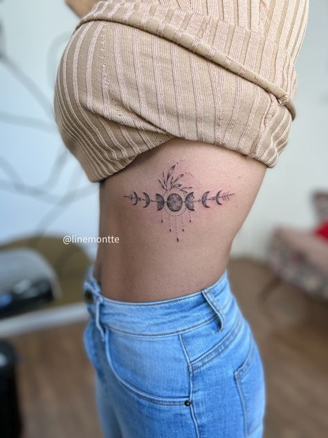 Moon phases tattoo | tatuagem fases da lua | moon tattoo | finelinetattoo Moon Sun Tattoo, Moon Phases Tattoo, Band Tattoos, Forearm Band Tattoos, Floral Moon, Cute Tattoos For Women, Sun Tattoo, Dainty Tattoos, Band Tattoo