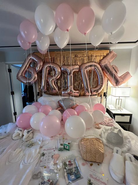 Hotel Bachelorette Party Decorations, Hotel Bachelorette Party, Bachelorette Miami, Hens Weekend, Pink Bridal Party, Bridal Shower Bachelorette Party Ideas, Saint Martha, Miami Bachelorette, Miami Bachelorette Party