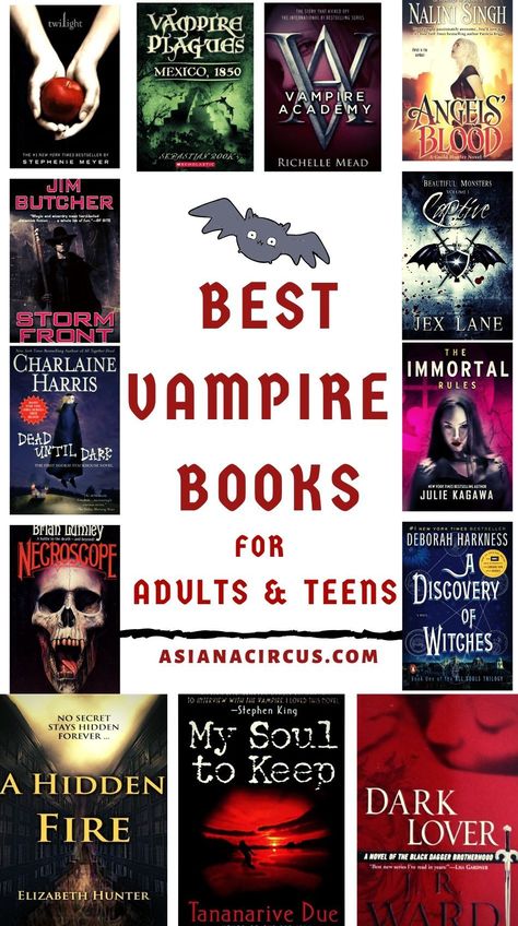 Best Vampire Books from around the world that both YA & Adult readers will love Best Book Series About Vampires You'll Love Reading Deep Into The Night. Read the best vampire romance books, dark vampire books, fantasy YA vampire novels. #Vampires #VampireBooks #BookLists #Vampies Good Vampire Books, Books Vampire, Good Vampire, Vampire Novels, Bookish Lifestyle, Vampire Books Series, Books For Halloween, Vampire Romance Novels, Vampire Romance Books