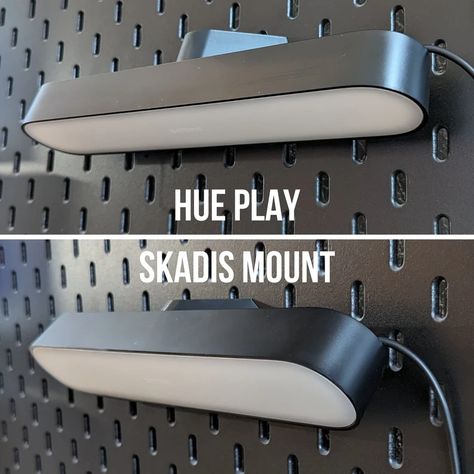 Ikea Skadis Uppspel Mount for the Philips Hue Play Bar Perfect Illumination at 20 or 45 Degree Angles - Etsy Ikea Gaming Room, Nursery 2024, Skådis Ikea, Condo Room, Ikea Skadis, Lighting Angles, Table Plan, Renewable Sources Of Energy, Philips Hue