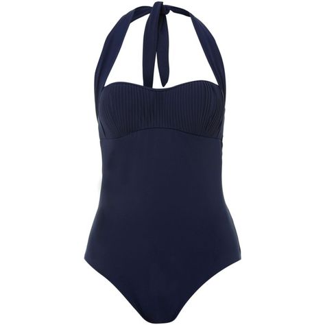 Biba Venus plain pleated swimsuit ($26) ❤ liked on Polyvore featuring swimwear, one-piece swimsuits, swim, swimsuit, accessories, bathing suits, navy, women, navy swimsuit and halter neck swimsuit Navy One Piece Swimsuit, Navy Blue Swimsuit, Navy Swimsuit, Navy One Piece, Halter Neck Swimsuit, Modest Swimwear, Summer 2025, Blue Swimsuit, Navy Women