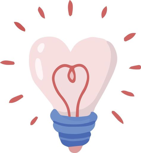 Hand Drawn heart shaped light bulb illustration Lightbulb Doodle, Heart Lightbulb, Lightbulb Illustration, Bulb Illustration, Light Bulb Illustration, Light Bulb Logo, Light Bulb Drawing, Hand Drawn Heart, Drawn Heart