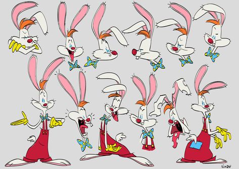 Roger Rabbit Characters, Jessica And Roger Rabbit, 70s Cartoons, Rabbit Drawing, Silly Rabbit, Mickey Mouse Shorts, Oswald The Lucky Rabbit, Roger Rabbit, Face Drawing Reference