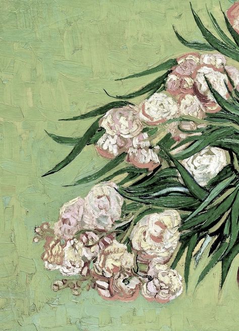 Green Van Gogh Wallpaper, Van Gogh Flower Paintings, Van Gogh Prints Aesthetic, Van Gogh Nature, Van Gogh Green Paintings, Flowers Van Gogh, Loving Vincent, Van Gogh Flowers, Flower Artists