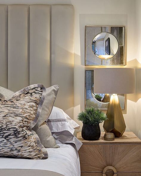 Light up your nights with style! Our Agato Table Lamp brings a blend of modern design and timeless elegance to your bedside, enhancing your nightly routine. 📸@thelandcompany Master Bedrooms Decor Dark, Bedroom Inspirations Modern, Bed Design Modern, Bedroom Images, Bedroom Deco, Bedroom Setup, Design Bedroom, Interior Design Portfolio, Master Bedrooms Decor