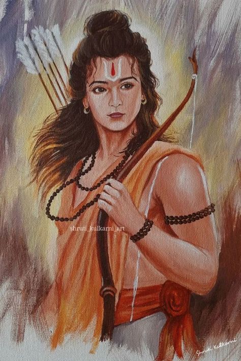 Lord Rama Paintings Art, Shri Ram Watercolor Painting, Shri Ram Canvas Painting, Shri Ram Painting On Canvas, Ram Ji Painting Easy, Ram Ji Watercolor Painting, Siyaram Drawing, Lord Rama Images Art, Shree Ram Painting Canvas