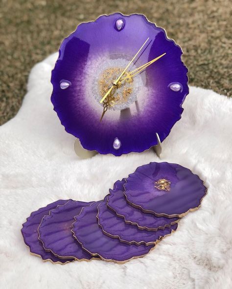 Ruby | Epoxy Resin Artist 🇨🇦 on Instagram: “Another custom order for a client 💜 It was very cloudy today, i had hard time capturing them! Purple seems to be in demand☺️ What do you…” Resin Clock, Resin Artist, Artist On Instagram, Hard Time, Hard Times, Epoxy Resin, Custom Orders, Ruby, Clock