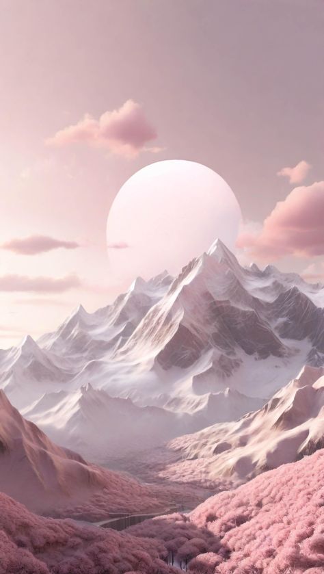 Pink Moon magic wallpaper A breathtaking sight - a soft pink moon rises above a majestic mountain range cloaked in snow. This magical scene evokes a sense of tranquility and peace. follow : @huntart4x DOWNLODE LINK IN BIO👀 #pinkmoon #mountains #winterwonderland #landscapephotography #nature #sky #trending#trendingnow #illustration #cozy #cozyvibes #conceptartist #storytelling #artoftheday #lofi #conceptart #lofiedit #lofiaesthetic #cozyvibes #solitude #wanderlust #photoshop #aesthetic #ａ... Pink Mountains Aesthetic, Photoshop Aesthetic, Magic Wallpaper, Blue Aesthetics, Lo-fi Aesthetic, Bone Books, Mountains Aesthetic, Girly Wallpaper, Sky New