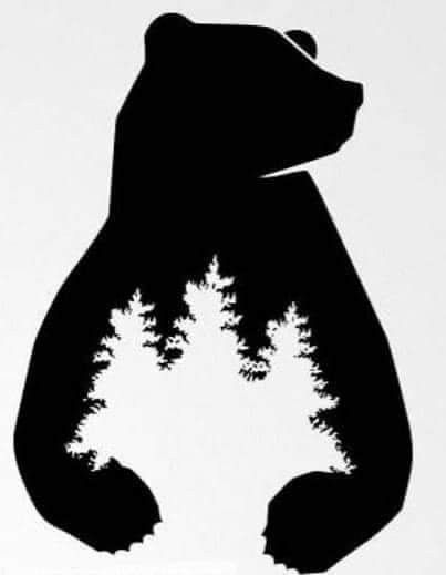 Black Bear Silhouette Printable, Bear Logo Inspiration, Animal Silhouette Art, Bear Symbol, Black Bears Art, Bear Logo Design, Wood Burning Patterns Stencil, Creative Pumpkin Carving, Bear Silhouette