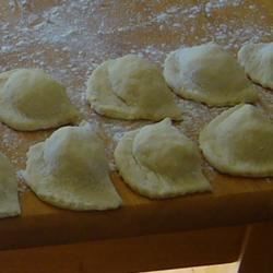 Cottage Cheese Perogies, Cheese Perogies Recipe, Cheese Perogies, Cheese Pierogi Recipe, Dry Cottage Cheese, Homemade Dough Recipe, Perogies Recipe, Mennonite Recipes, Pierogi Recipe