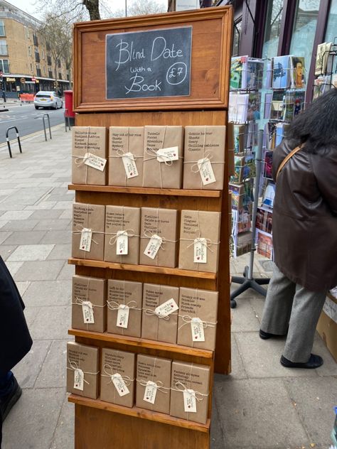 Vendor Book Display, Book Booth Display Ideas, Blind Date With A Book Display, Blind Book Date, Book Merchandising, Stores Aesthetic, Vendor Booth Display, Book Swap, Paper Leaf