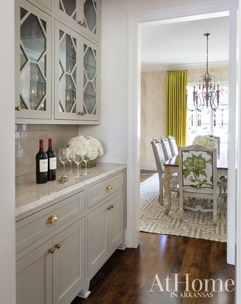 Butlers Pantry Walk Through, Gray Shaker Cabinets, Kitchen Butlers Pantry, House Pantry, Pantry Remodel, Kitchen Designer, Butlers Pantry, Mountain Laurel, White Marble Countertops