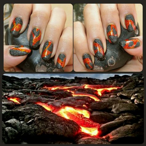 About Volcano, Nail Blue, Racun Shopee, Orange Nails, Pedicure Nails, Volcano, Spring Nails, Fun Nails, You Nailed It