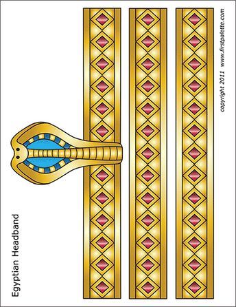 Pharaoh Headdress Templates | Free Printable Templates & Coloring Pages | FirstPalette.com Pharaoh Headdress Craft, Free Egyptian Printables, Egypt Headdress, Pharaoh Headdress, Egyptian Crown, Egyptian Headpiece, Egyptian Headdress, Egyptian Themed Party, Ancient Egypt Activities