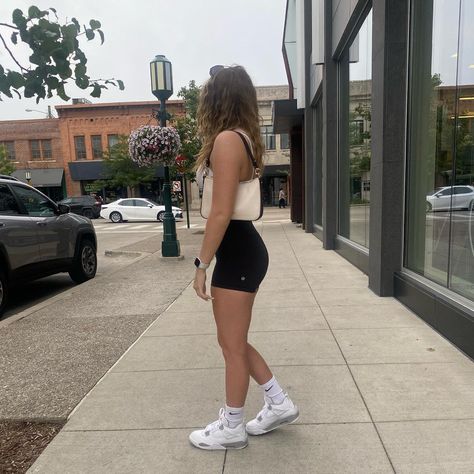 Jordan 4 Girly Outfit, White Jordans Outfit Women, Jordan 4s Oreo Outfit Women, Jordan 4 Outfit Women Shorts, White Oreos Jordan 4, Fits With Jordan 4 Oreos, Air Jordan 4 Oreo Outfit, Jordans Retro 4 Women, White Cement Jordan 4 Outfit