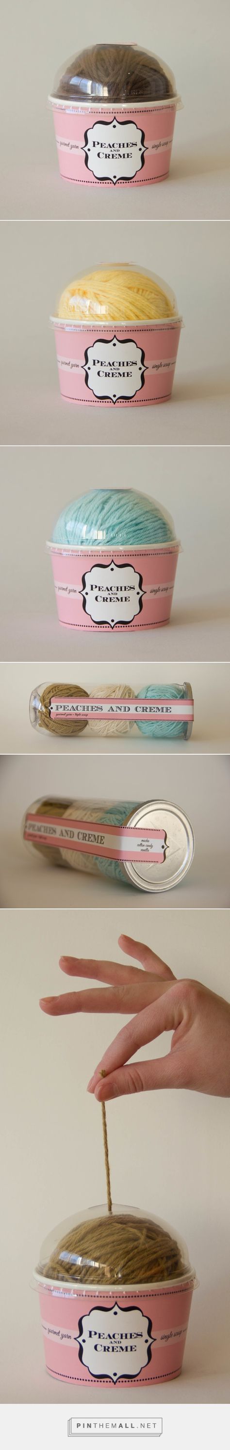 Yarn Packaging on Behance by Trista Jarvis curated by Packaging Diva PD. Simple fun Peaches and Creme yarn packaging. Yarn Packaging, Ice Cream To Go Packaging, Ice Cream Packaging Design Creative, Innovative Ice Cream Packaging, Ice Cream Pint Packaging, Premium Ice Cream Packaging Design, Ice Cream Packaging, Innovative Packaging, Handmade Packaging