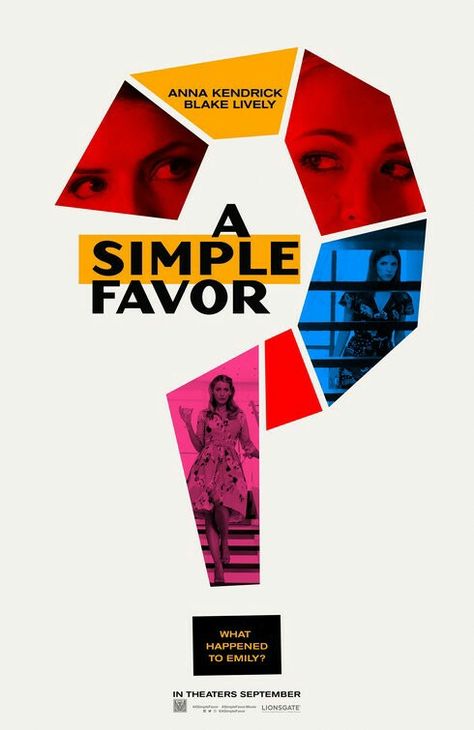 A Simple Favor, Simple Favor, Desain Buklet, 다크 판타지, Anna Kendrick, Creative Poster Design, Film Poster, Hindi Movies, Creative Posters