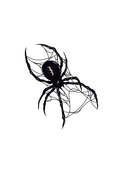 Collarbone Spider Tattoo, Bug Flash Sheet, Goth Spider Tattoo, Spider Tattoo With Web, Spider Wrist Tattoo, Spider Graphic Design, Spider Shoulder Tattoo, Little Spider Tattoo, Spider Tattoo Stencil