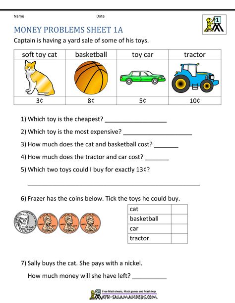 Money problem solving kindergarten worksheet free printable Problem Solving Worksheet Grade 1, Money Worksheets For Grade 1, Money Worksheets For Kindergarten, Money Worksheets Grade 3, Maths Word Problem For Grade 2, Money Worksheets 1st Grade, Money Concept Worksheets, Money Worksheets 2nd Grade, Problem Sums For Class 1