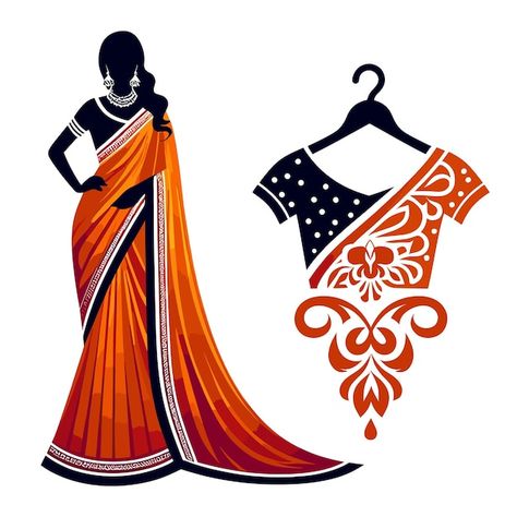 Vector saree with women figure clothing ... | Premium Vector #Freepik #vector #woman #fashion #beauty #boutique Boutique Design Ideas, Flex Background, Diy Bff, Logo Design Women, Peacock Logo, Shadi Card, Clothing Logo Design, Boutique Logo Design, Salwar Designs