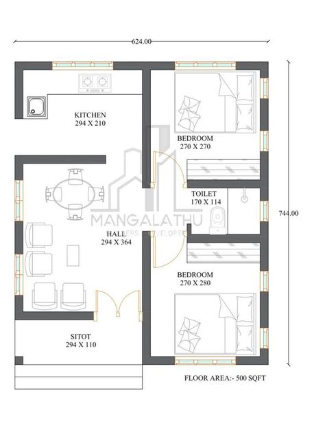 500sqft House Floor Plans, Small House Design Floor Plan, Micro House Plans, Bungalow House Floor Plans, Drawing House Plans, 30x40 House Plans, 2bhk House Plan, Bungalow Floor Plans, Indian House Plans