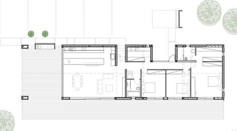 Pitched Roof Design, Modern House Floor Plans, Long House, Barn Style House Plans, Small Modern Home, Modern Barn House, Architectural Floor Plans, Modern Style House Plans, Home Design Floor Plans