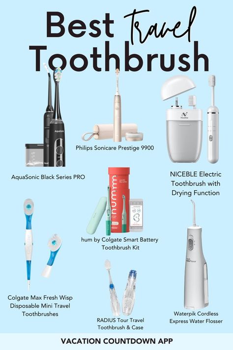 Best Travel Toothbrush Best Toothbrush, Uses For Listerine, How To Remove Blackheads, Vacation Countdown, Toothbrush Travel, Remedies For Tooth Ache, To Remove Blackheads, Toothbrush Case, Travel Toothbrush