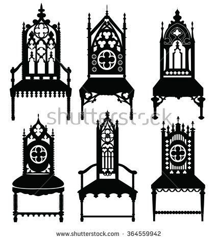 Goth Architecture, Gothic Chair, Goth Houses, Furniture Sketch, Gothic Pattern, Gothic Furniture, Cathedral Architecture, Gothic Cathedral, Goth Home