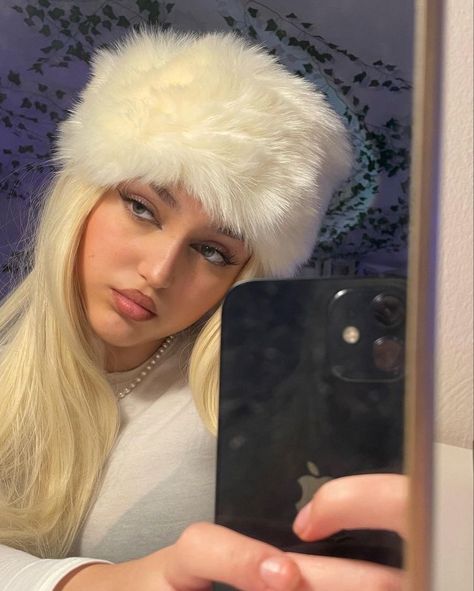 Faux Fur Headband, Prettiest Celebrities, Russian Hat, Hat Aesthetic, Fur Collar Jacket, Fur Headband, Headband Outfit, Faux Fur Hat, Head Ring