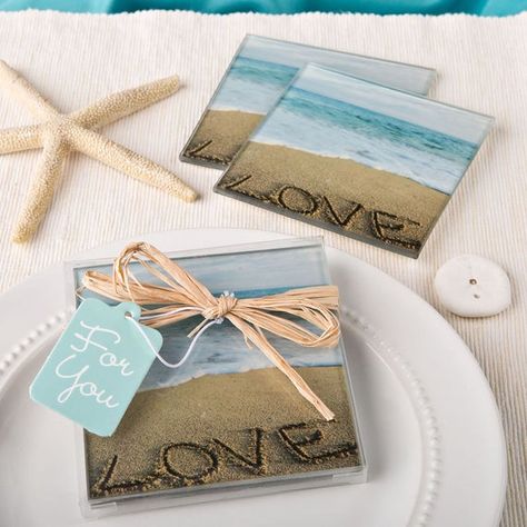 Summer Wedding Favors, Wedding Coasters Favors, Beach Wedding Decorations Reception, Beach Coasters, Creative Wedding Favors, Inexpensive Wedding Favors, Bridal Shower Party Favors, Elegant Wedding Favors, Beach Love