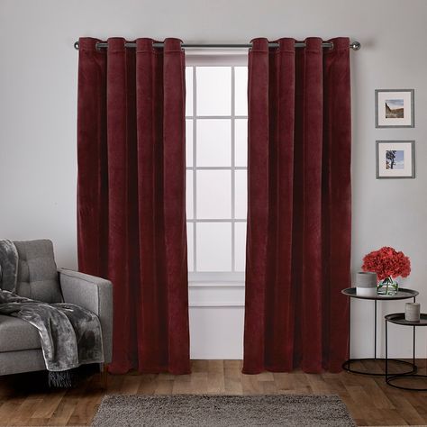 Burgundy Curtains, Exclusive Homes, Exclusive Home, Drapery Panels, Home Curtains, Velvet Curtains, Classic Decor, Colorful Curtains, Grommet Curtains