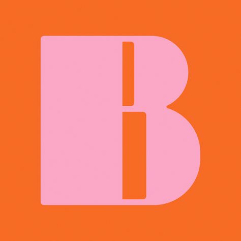 Pink And Orange Design, B Design Letter, Orange Graphic, Graphic Design Orange, Letter B Design, Letter Poster, Letter S Design, Orange And Pink Graphic Design, U Letter Design