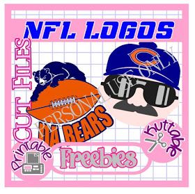 The Scrapoholic : 25 Days of NFL Cut File Freebies! Chicago Bears Chicago Bears T Shirt Ideas, Cricut Air 2, Chicago Bears Logo, Silhouette Fonts, Chicago Bears Football, Bears Football, Sewing Appliques, School Team, Cricut Tutorials