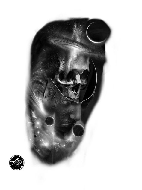 Surrealism Space Tattoo, Skull Space Tattoo, Galaxy Tattoo Sleeve, Space Tattoo Sleeve, Tattoo Space, Make Tattoos, Minimalistic Tattoo Ideas, Astronaut Tattoo, Anubis Tattoo