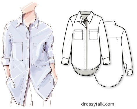 Button Down Shirt Pattern, Sewing Pattern Pieces, Womens Blouse Pattern, Hoodie Sewing, Shirt Patterns For Women, Hoodie Sewing Pattern, Kimono Sleeve Dress, Knit Dress Pattern, Women's Sewing Pattern