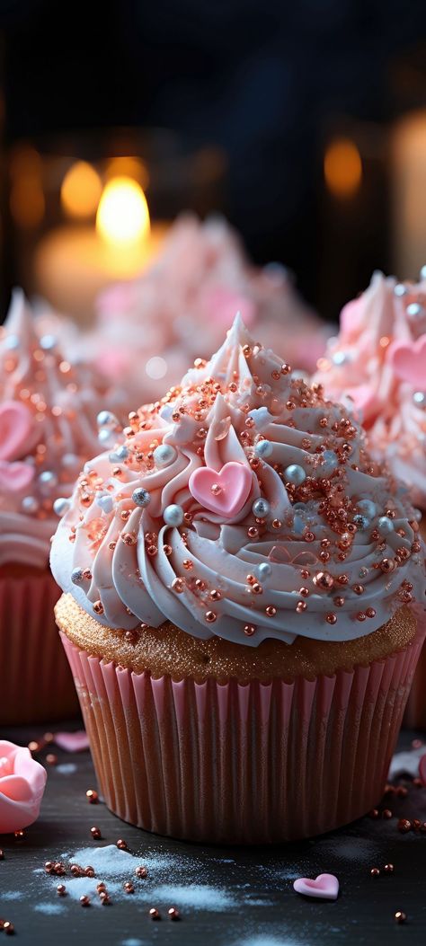 Cupcake Wallpaper Iphone, Cupcake Aesthetic Wallpaper, Muffins Aesthetic, Cupcake Wallpaper, Cupcakes Wallpaper, Pink Foods, Decadent Desserts, Cute Cakes, Food Obsession